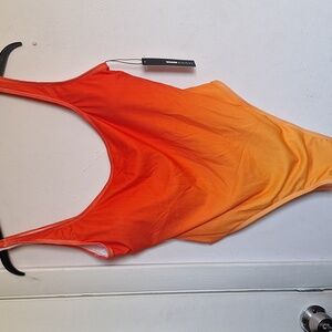 Lillian Ombre 1 Piece Swimsuit - Orange/combo - 1X